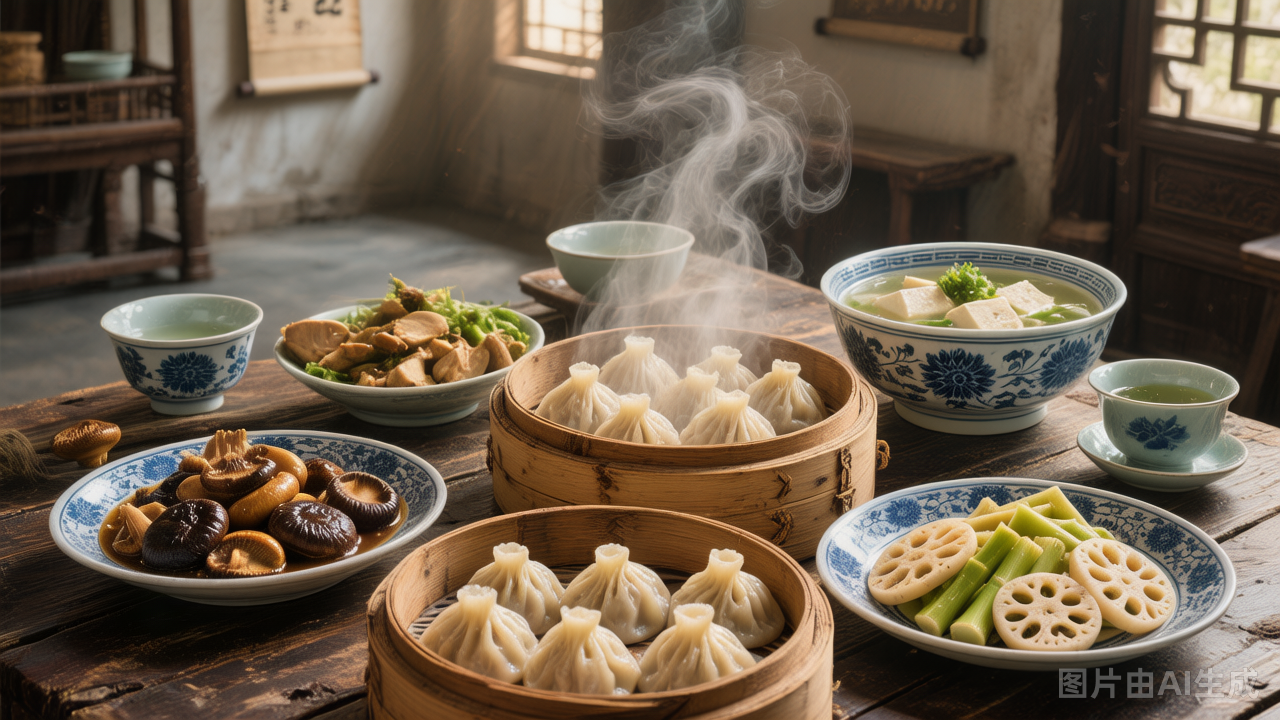 Buddhist monastery vegetarian dining